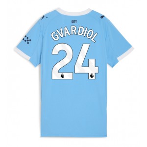 Fotbalové Dres Manchester City Josko Gvardiol #24 Dámské Domácí Oblečení 2025-26 Krátký Rukáv